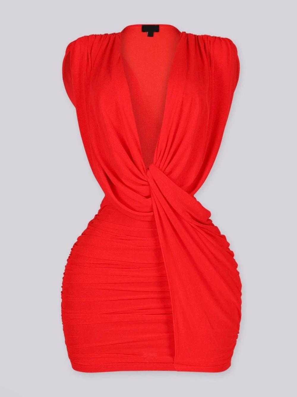 Twist-Front Red Mini Dress